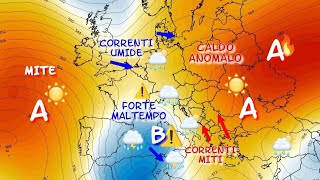 NON È INVERNO METEO PIOVOSO SULLITALIA FINO FINE FEBBRAIO CON ACCUMULI ABBONDANTI E FORTE MALTEMPO [upl. by Olenka]