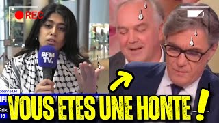 Rima Hassan fait PANIQUER les journalistes de BFM qui la coupent [upl. by Ititrefen735]