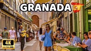 🇪🇦4K GRANADA  City Centre Walking Tour  The Charming City of Andalucía Spain [upl. by Yedoc402]