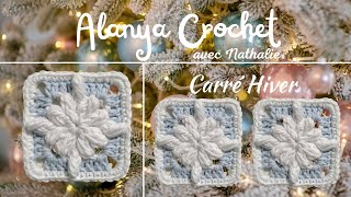 Carré Hiver au Crochet  Décoration dHiver [upl. by Skvorak]