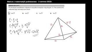 Zad 25 Stereometria Pole całkowite ostrosłupa [upl. by Miru]