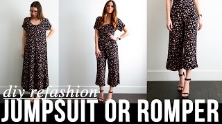 DIY very EASY dress to jumpsuit or romper refashion [upl. by Marie-Ann]