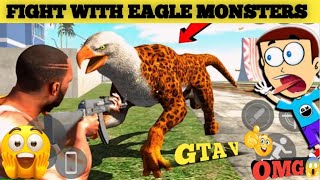 FIGHT WITH EAGLE MONSTERS  INDIAN BIKES DRIVING 3D  GTA V  upscgamerz07 [upl. by Ayokahs821]