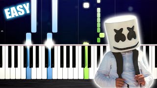 Marshmello  Alone  EASY Piano Tutorial by PlutaX [upl. by Cort]