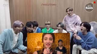 BTS reaction to VAASTE  Dhwani song  New reaction  PeachyGlosss [upl. by Halludba]