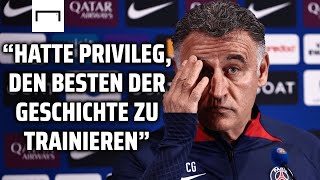 Große Worte Hier bestätigt PSGCoach Galtier den Abschied von Lionel Messi  Paris SaintGermain [upl. by Nagiem]