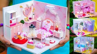 5 DIY Miniature Doll House Girl Rooms [upl. by Nevad]