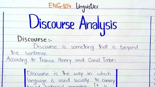 Discourse Analysis ENG104 linguistics 2ndsemester PU [upl. by Ivgnout]