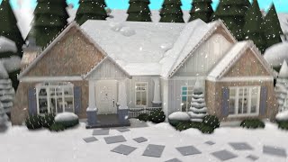 Building a Winter Suburban Home in Bloxburg  FACECAM [upl. by Lindi]