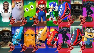 Megamix Lightning Mcqueen Spider Eater vs Sonic vs Skibidi Toilet vs Zoonomaly vs Venom  Tiles Hop [upl. by Redyr]