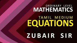 சமன்பாடுகள் Equations  Grade 11 Maths  Tamil Medium [upl. by Akimaj]