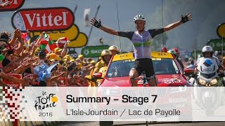 Summary  Stage 7 LIsleJourdain  Lac de Payolle  Tour de France 2016 [upl. by Bryan900]