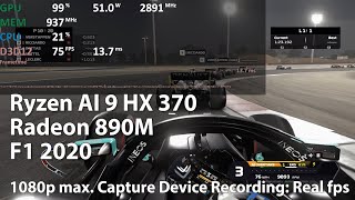 Ryzen AI 9 HX 370 Gaming Test  F1 2020 1080p maxed out Looks amazing [upl. by Ajaj]