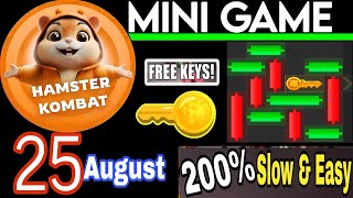 25 August 🔑🐹 Puzzle Trick P2E Hamster Kombat Mini Game Solved Slow Step 🎮 Plus Daily Cipher [upl. by Nottus393]