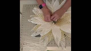 How to Make a Poinsettia Flower Wreath wreathdiy shorts [upl. by Sinnod]