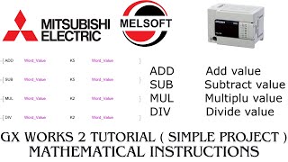 Gx works 2 math functions tutorial  FX3U PLC [upl. by Audwin]