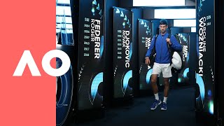 Novak Djokovic v Rafael Nadal oncourt warmup F  Australian Open 2019 [upl. by Quartas247]