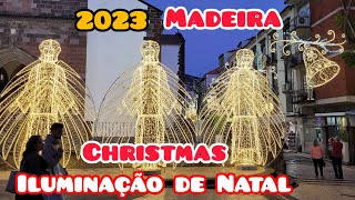 Funchal Iluminação de Natal 20232024 Madeira Christmas Portugal Popular [upl. by Adnowat499]