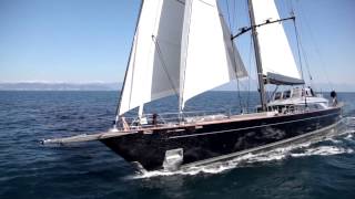 60m Perini Navi sailing yacht PERSEUS3 under sea trials [upl. by Hteik411]