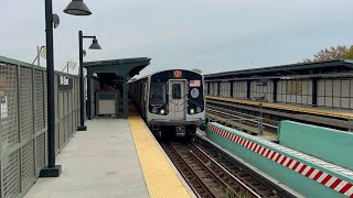 J Train EnteringLeaving 104th Street Station [upl. by Alatea]