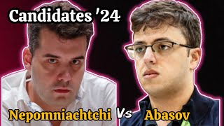 Nepomniachtchi vs Abasov  Candidates 2024  No Commentary Game [upl. by Mirabella640]