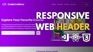 How To Create a Web Header Design Using React And Css  How To Make a Website Using React And Css [upl. by Ttsepmet276]