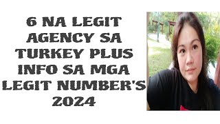 6 NA LEGIT AGENCY PAPUNTANG TURKEY BILANG NANNY 2024 PLUS INFO SA MGA WHATSAPP NUMBERS [upl. by Anegroeg255]