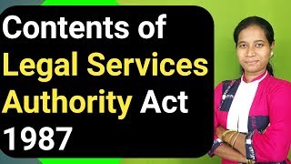 Contents of LEGAL SERVICES AUTHORITY ACT 1987 [upl. by Darnell]