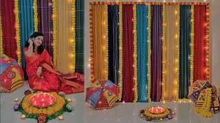 Simple amp Easy ganpati decoration ideas at home festival  wedding decoration ideas for home [upl. by Nork]