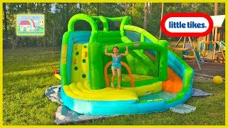 Inflatable Water Slide with Bouncer Ball Pit and Kids Pool Outdoor Play [upl. by Citarella]