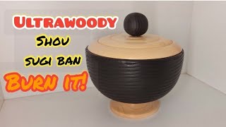 wood turning a shou sugi ban lidded bowl [upl. by Malti717]