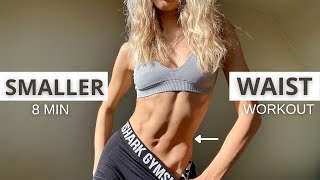 8 MIN SMALLER WAIST WORKOUT  lose muffin top do this for 14 Days  No Equipment [upl. by Cly633]