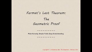 Fermats Last Theorem The Geometric Proof [upl. by Fong]