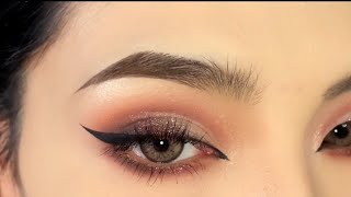 Korean Eyes makeup tutorial  Eyeshadow glitter eye makeup  Eyes makeup [upl. by Adamo544]