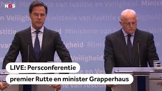 LIVE Persconferentie premier Rutte over Utrecht [upl. by Myrtia]