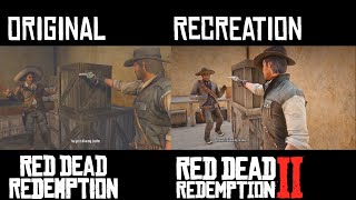 Iconic John vs Javier RDR1 Mexico Scene Recreated in Red Dead Redemption 2  SidebySide Comparison [upl. by Annawek816]