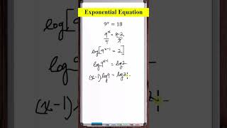 Exponential Equation  9x18 [upl. by Ottinger]