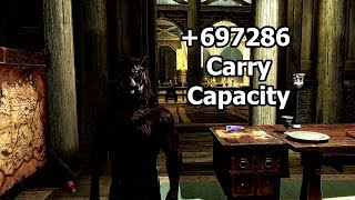 Skyrim How to have Unlimited Carrying Capacity PCPS3X360Fortify Restoration Exploit [upl. by Akeirahs]