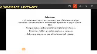 debentures meaning  features of debentures  class 11 business studies [upl. by Larrad]