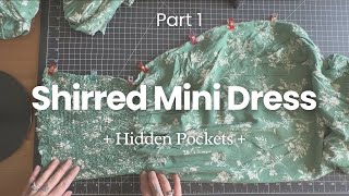 Part 1  Learn To Sew A Strapless Mini Dress With Hidden Pockets  Joann Shirred Dress Sewing [upl. by Burley]