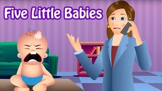 Five Little Babies Jumping On The Bed  English Nursery Rhymes  Songs For Children  Kids Songs [upl. by Airamesor579]