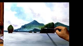 SEASCAPE MAG ASAWANG BATOpadre burgos quezon acrylic painting timelapse [upl. by Sehguh781]