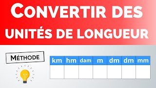 Comment CONVERTIR des unités  longueur masse volume  💡 Méthode  Outils mathématiques [upl. by Esirec771]