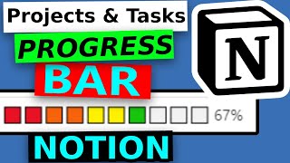 How to create PROGRESS BARS in Notion Projects and Tasks Part 2 [upl. by Emirak]