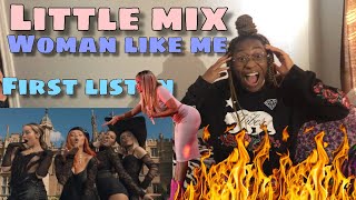 FIRST TIME LISTENING TO LITTLE MIX WOMAN LIKE ME REACTION [upl. by Vernice]