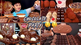 ASMR CHOCOLATE Desserts Party ASMR Compilation Mukbang [upl. by Riobard]