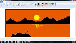 How to draw a beautiful scenery in computer [upl. by Aivalf]