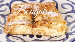 HOW TO MAKE GREEK BOUGATSA WITH PUFF PASTRY  EASY RECIPE  CUSTARD FILLED PASTRY  DESSERT [upl. by Akimihs]