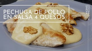 PECHUGA DE POLLO EN SALSA 4 QUESOS UNA RECETA QUE NO TE PUEDES PERDER [upl. by Joyan]