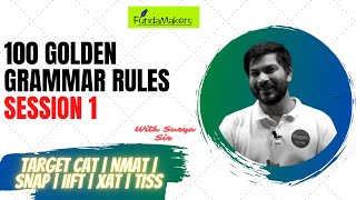 100 Grammar Golden Rules  Part 1  English Practice for CAT  IIFT  XAT  NMAT  TISS  SNAP [upl. by Lenej]